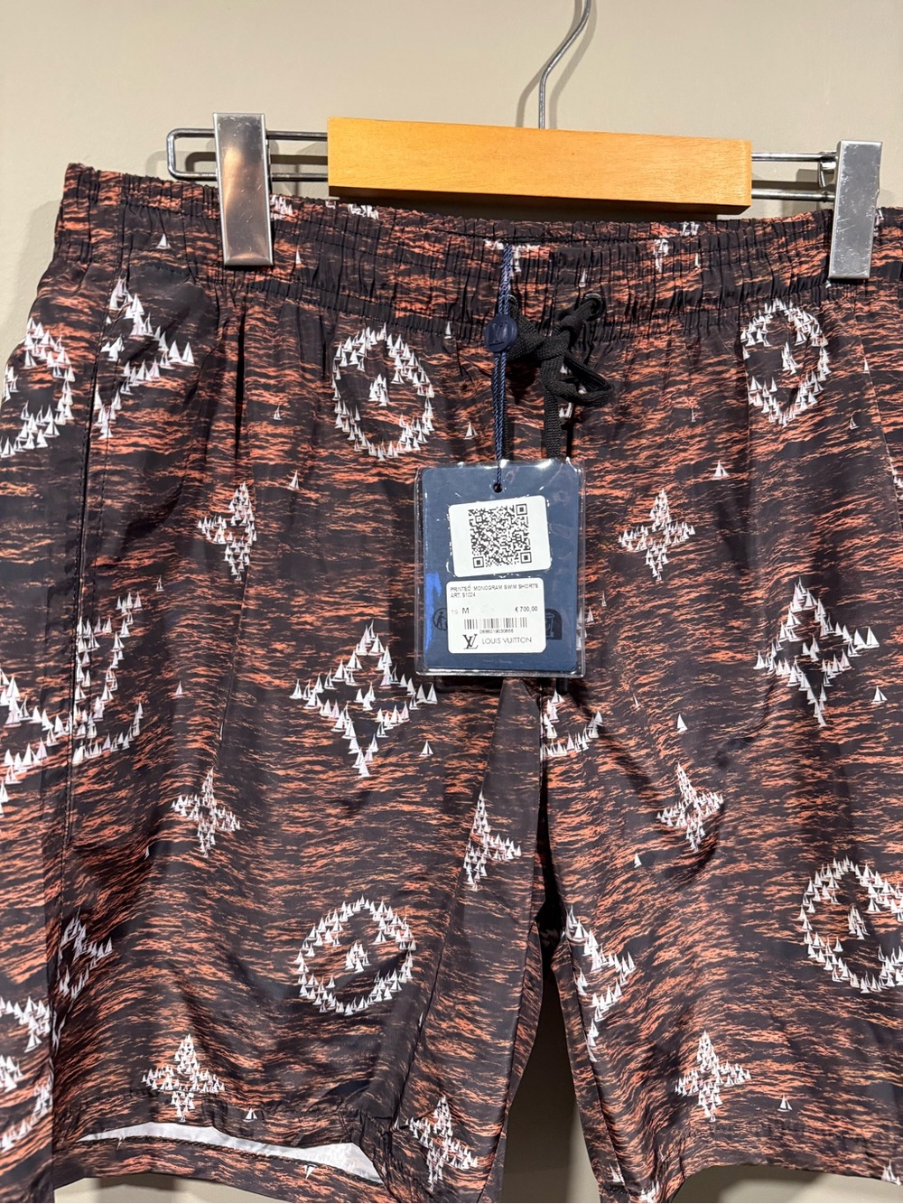 Louis Vuitton Brown Monogram Swim Shorts w/ white logos image 2